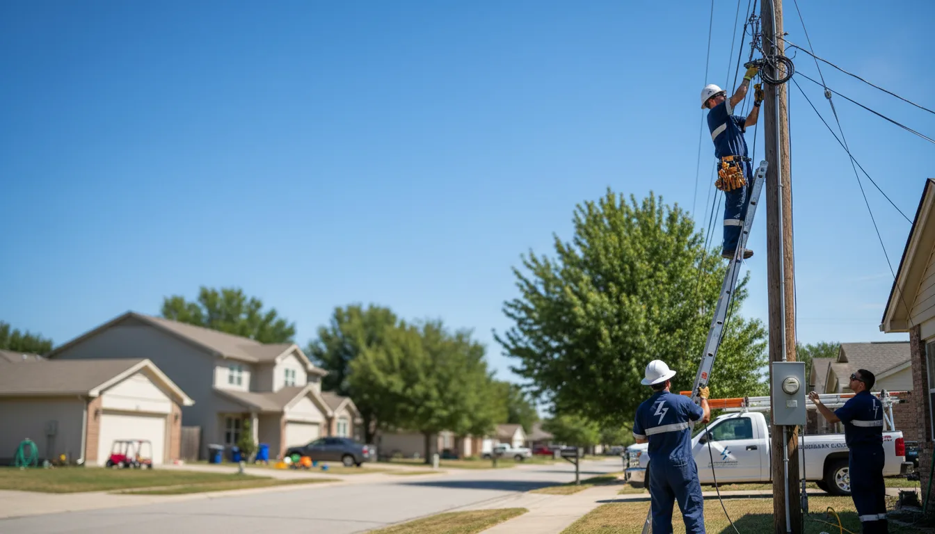 Residential electrician providing installation services in Quail, TX